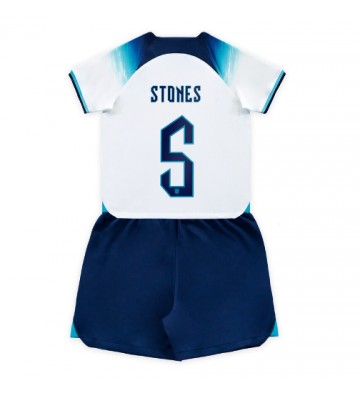 Anglia John Stones #5 Koszulka Podstawowych Dziecięca MŚ 2022 Krótki Rękaw (+ Krótkie spodenki)